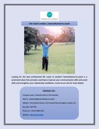 Life Coach London | Samanthamorris.coach