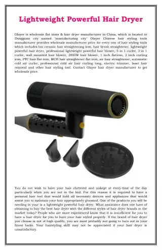 lightweight powerful hair dryer