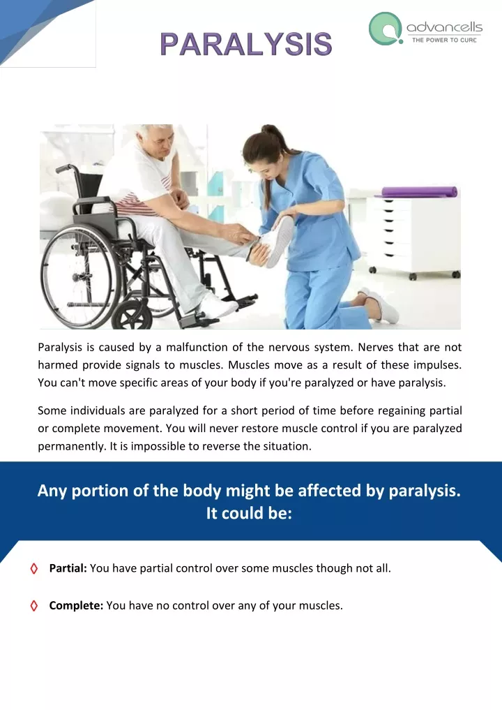paralysis is caused by a malfunction
