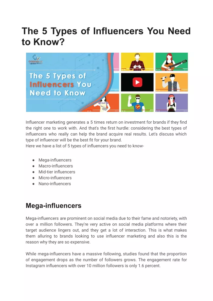 the 5 types of influencers you need to know