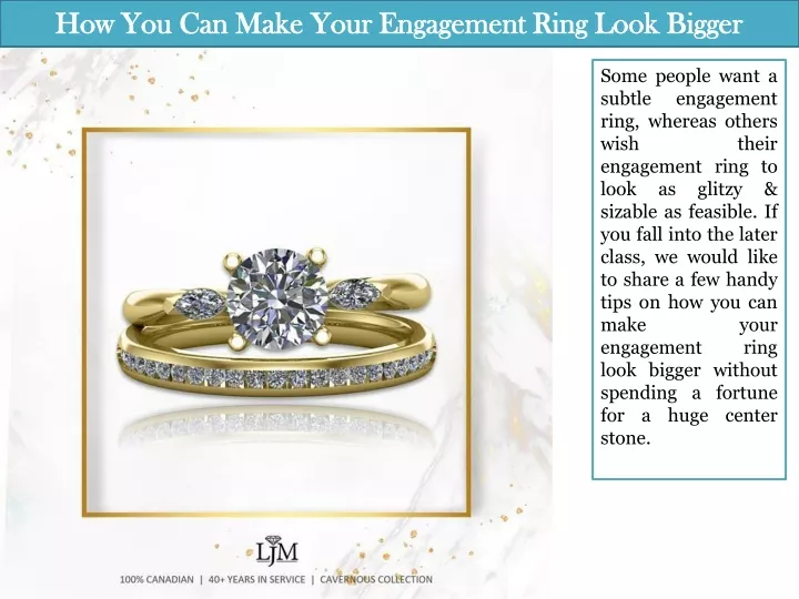 how you can make your engagement ring look bigger