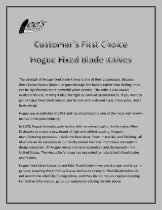 the strength of houge fixed blade knives
