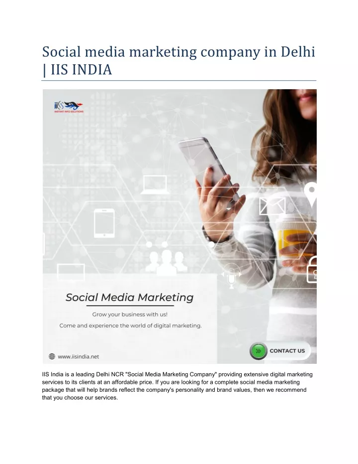 social media marketing company in delhi iis india