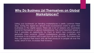 Free B2B Marketplace | Globally TradesMart