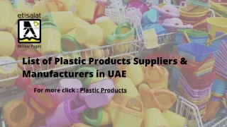 List of Plastic Products Suppliers & Manufacturers in UAE