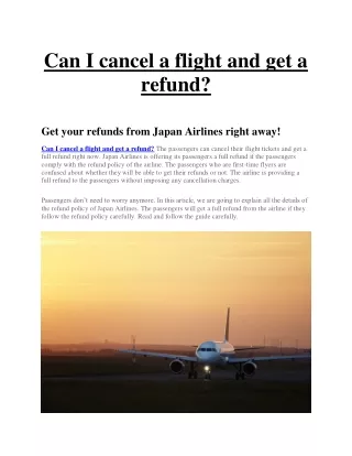 Can I cancel a flight and get a refund cheapestflightsfare.com