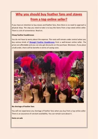 Why you should buy feather fans and staves from a top online seller?