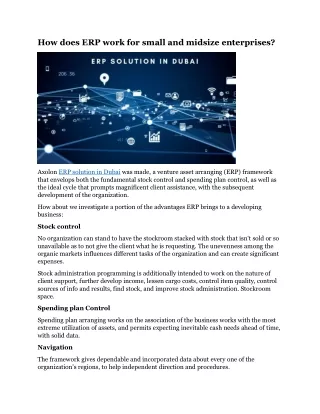 how does erp work for small and midsize