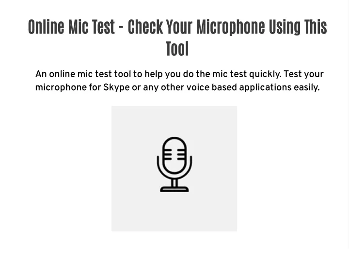 online mic test check your microphone using this