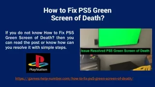 How to Fix PS5 Green Screen of Death