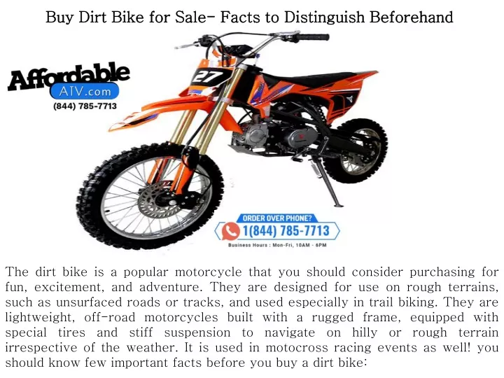 buy dirt bike for sale facts to distinguish