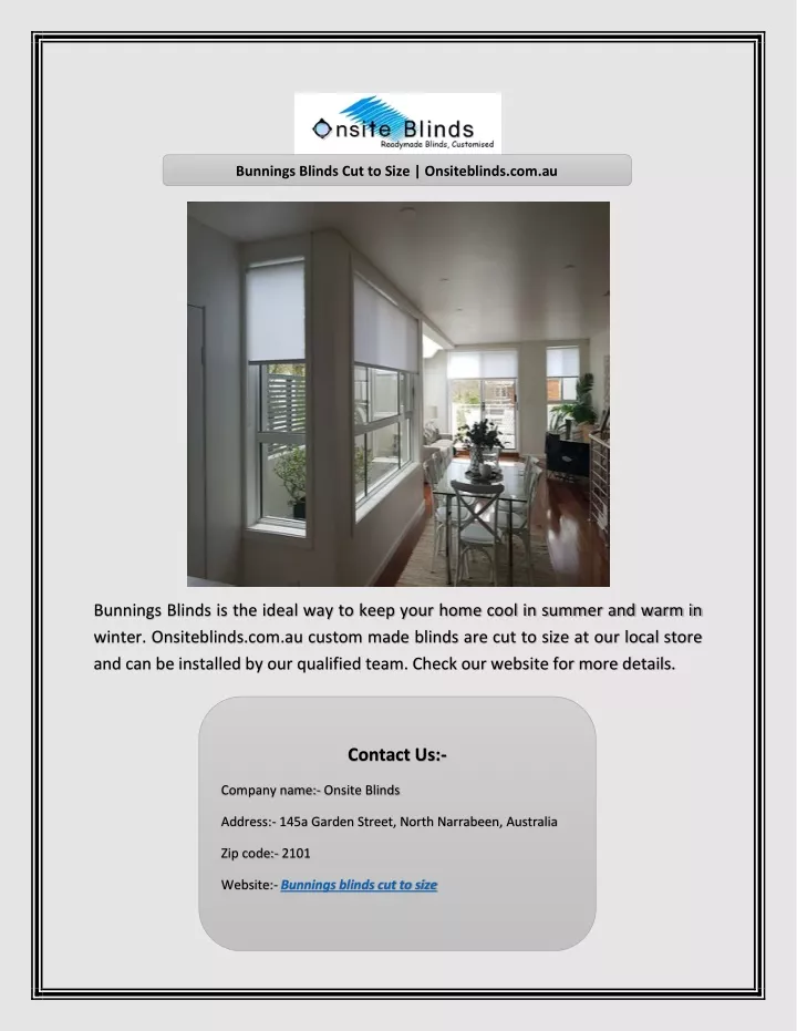 bunnings blinds cut to size onsiteblinds com au