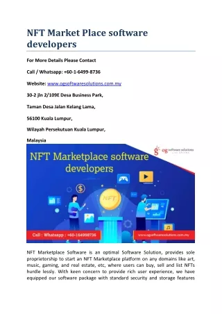nft market place software developers