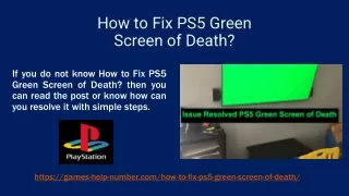 How to Fix PS5 Green Screen of Death