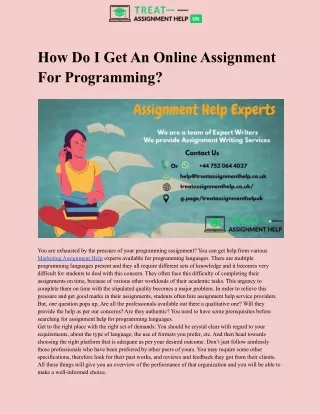 How Do I Get An Online Assignment For Programming