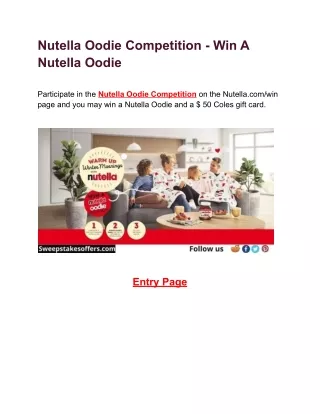 Win A Nutella Oodie Competition