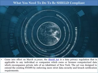 what you need to do to be shield compliant