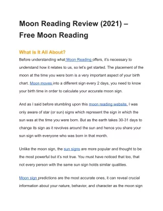 moon reading review 2021 free moon reading