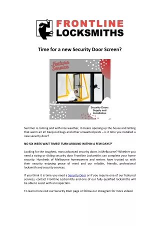 Commercial Locksmiths in Melbourne | Frontline Locksmiths