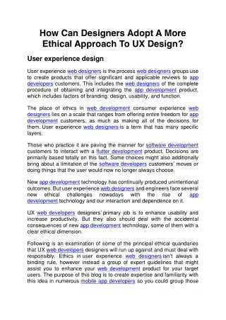 how can designers adopt a more ethical approach