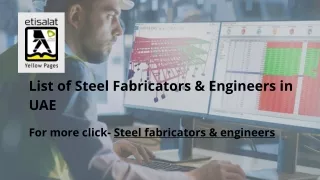 List of Steel Fabricators & Engineers in UAE