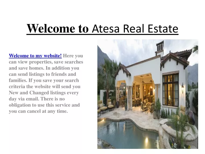 welcome to atesa real estate