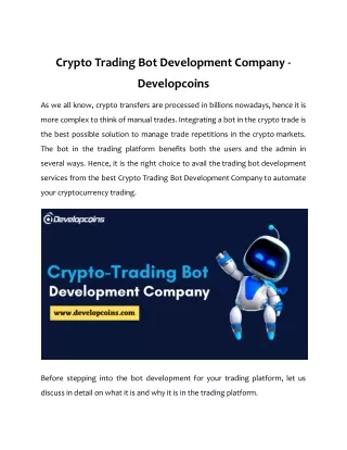 crypto trading bot development company