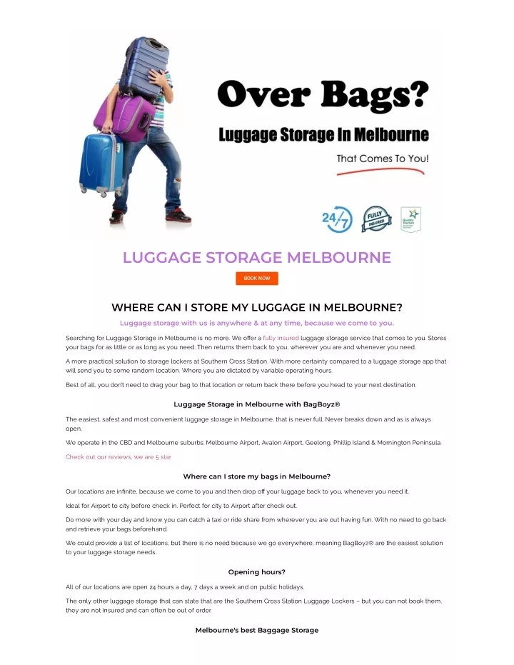 luggage storage melbourne
