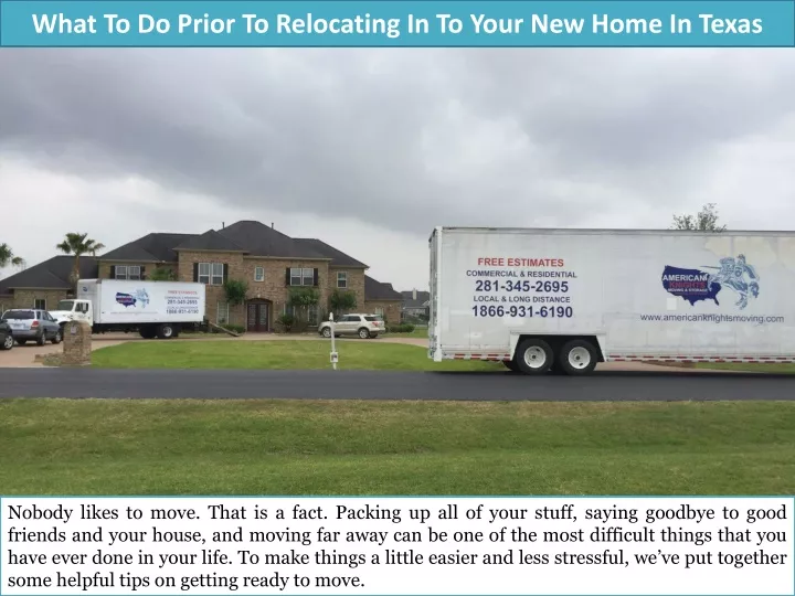 what to do prior to relocating in to your new home in texas