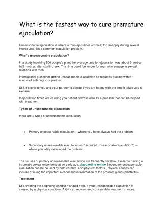 what is the fastest way to cure premature