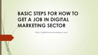 BASIC STEPS FOR HOW TO GET A JOB