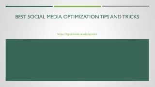 Best Social Media Optimization Tips And Tricks
