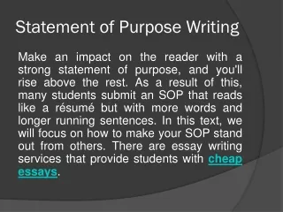 statement of purpose writing