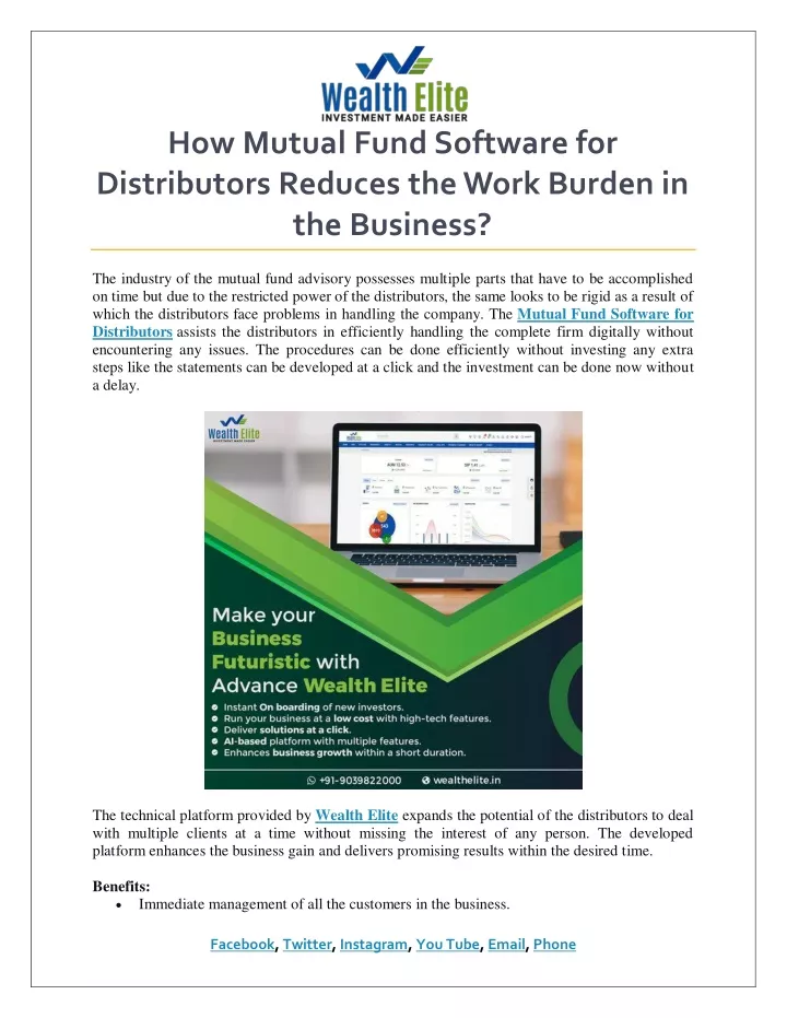 how mutual fund software for distributors reduces