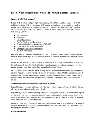 restful web services tutorial what is rest
