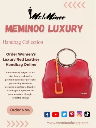 Order Women's Luxury Red Leather Handbag Online