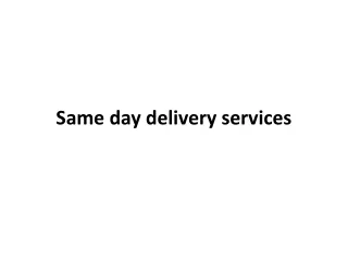same day delivery services