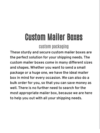 Custom Mailer Boxes | Packwhole
