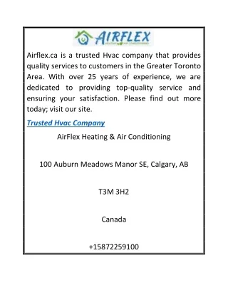 Trusted Hvac Company  Airflex.ca