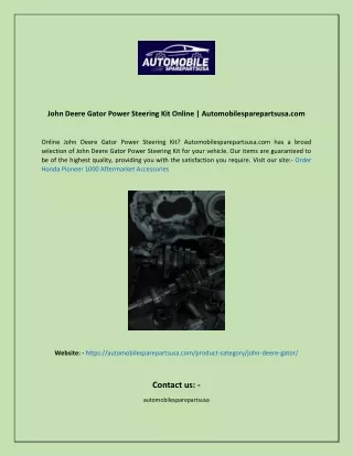 John Deere Gator Power Steering Kit Online  Automobilesparepartsusa
