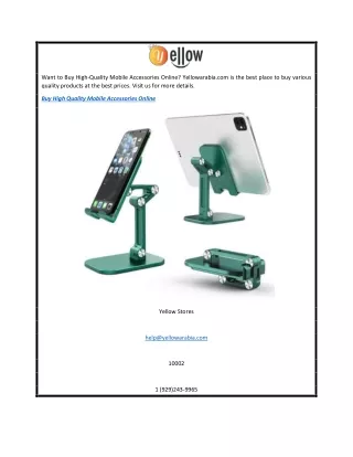 Buy High Quality Mobile Accessories Online  Yellowarabia.com