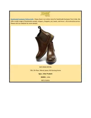 Handmade Footwear Online India | Kings.shoes