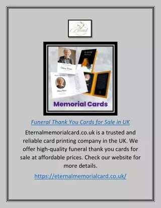 Funeral Thank You Cards for Sale in Uk | Eternalmemorialcard.co.uk