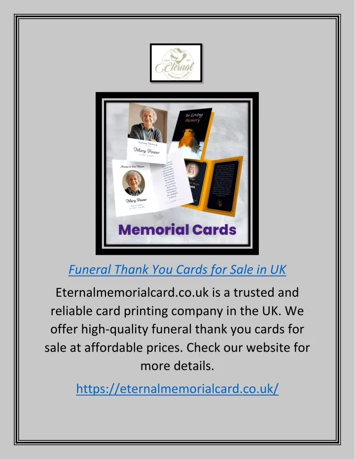 funeral thank you cards for sale in uk