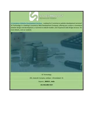 E-commerce Website Development Services | SS Technology
