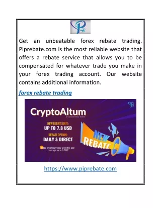 Forex Rebate Trading  Piprebate.com
