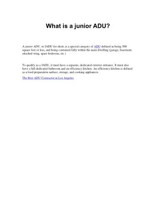 What is a junior ADU
