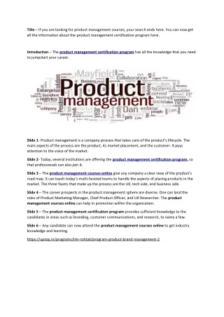 Title – If you are looking for product management courses, your search ends here