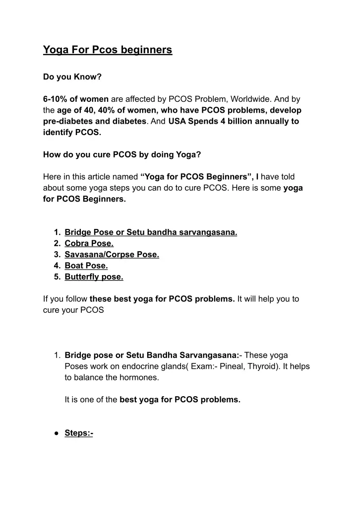 yoga for pcos beginners