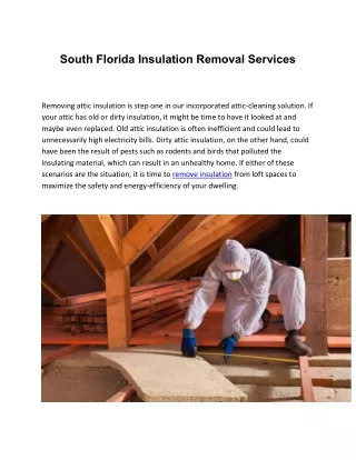 South Florida Insulation Removal Services